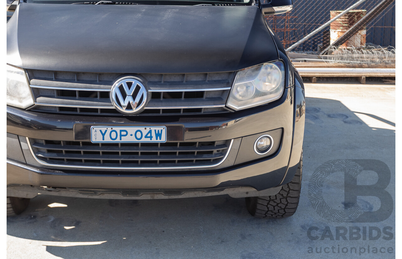01/2012 Volkswagen Amarok TDI400 Highline (4x4) 2H MY12 Dual Cab Utility Deep Black Twin Turbo Diesel 2.0L