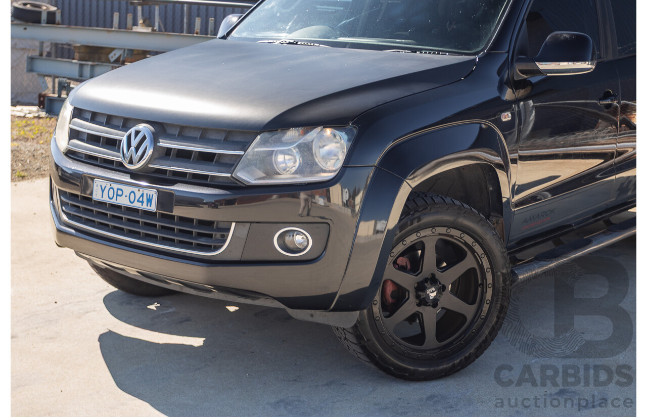 01/2012 Volkswagen Amarok TDI400 Highline (4x4) 2H MY12 Dual Cab Utility Deep Black Twin Turbo Diesel 2.0L