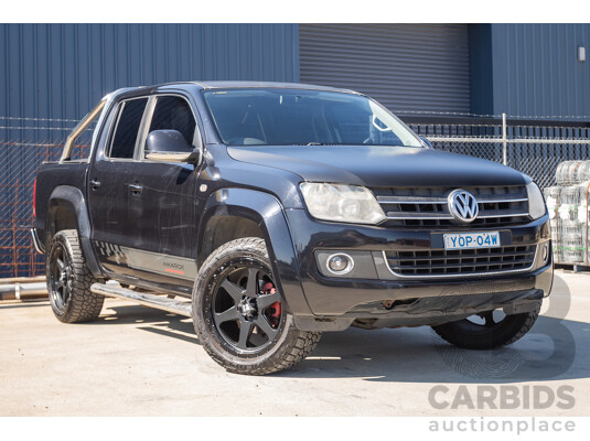 01/2012 Volkswagen Amarok TDI400 Highline (4x4) 2H MY12 Dual Cab Utility Deep Black Twin Turbo Diesel 2.0L