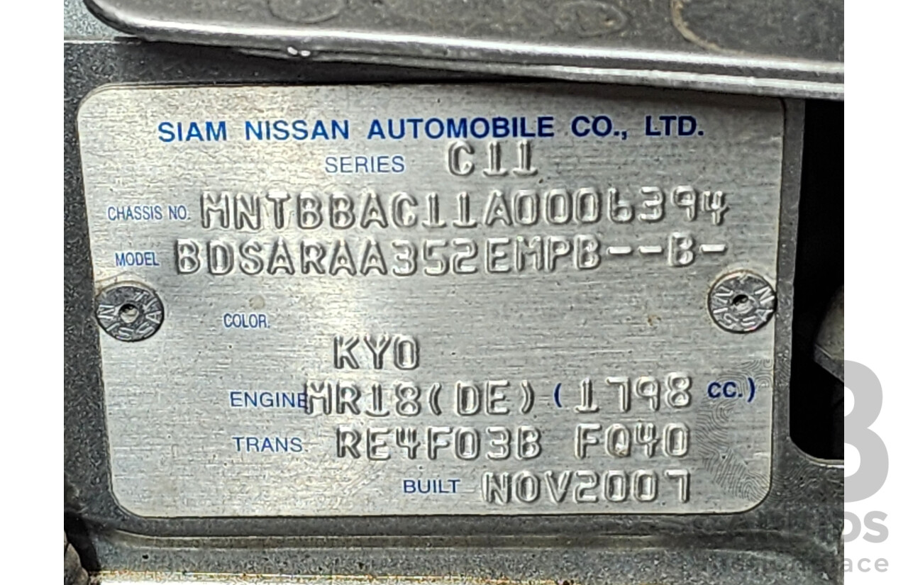 12/2007 Nissan Tiida ST C11 MY07 4d Sedan Silver 1.8L