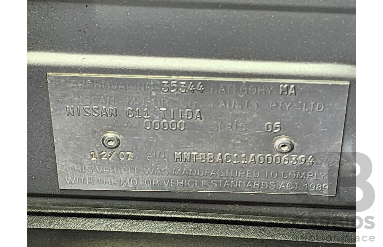 12/2007 Nissan Tiida ST C11 MY07 4d Sedan Silver 1.8L