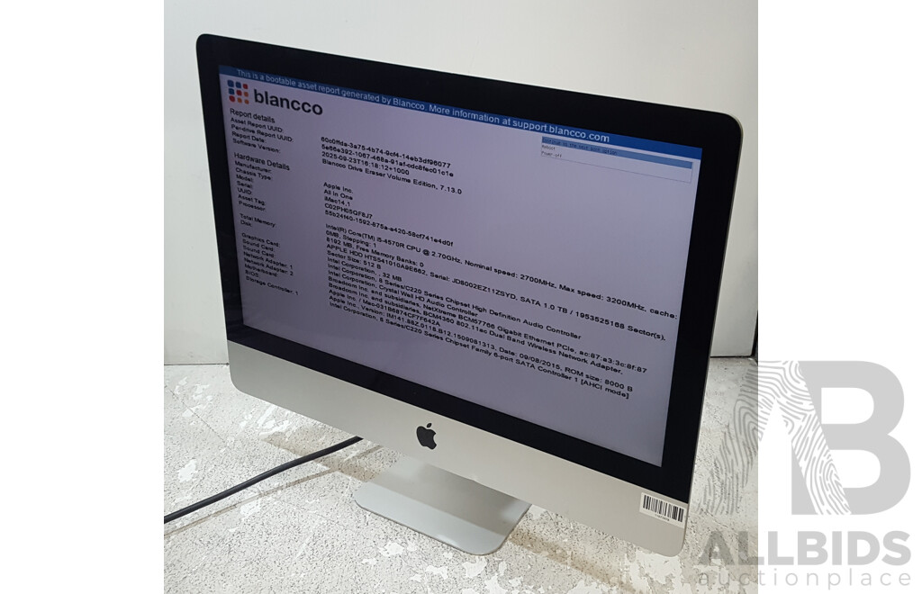 Apple (A1418) Intel Core i5 (4570R) 2.70GHz-3.20GHz 4-Core CPU 21.5-Inch iMac (Late-2013)