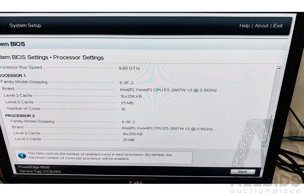 Dell PowerEdge R630 Dual Intel Xeon (E5-2687W V3) 3.1GHz - 3.5GHz 10-Core CPU W/ 32GB DDR4