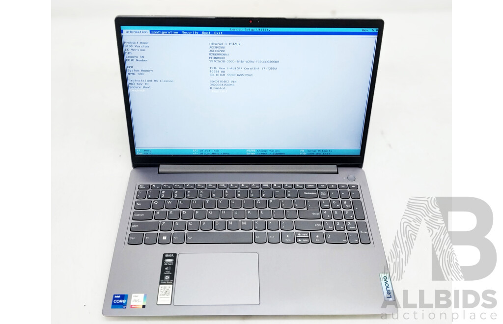 Lenovo IdeaPad 3 15IAU7 Intel Core I7 (1255U) 3.50GHz-4.70GHz 10-Core CPU 15.6-Inch Laptop