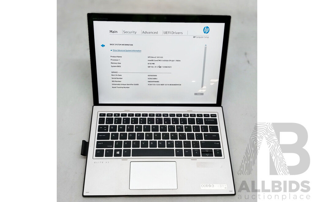 HP Elite X2 1013 G4 Intel Core I5 (8365U) 1.60GHz-4.10GHz 4-Core CPU 12-Inch Touchscreen Detachable Laptop