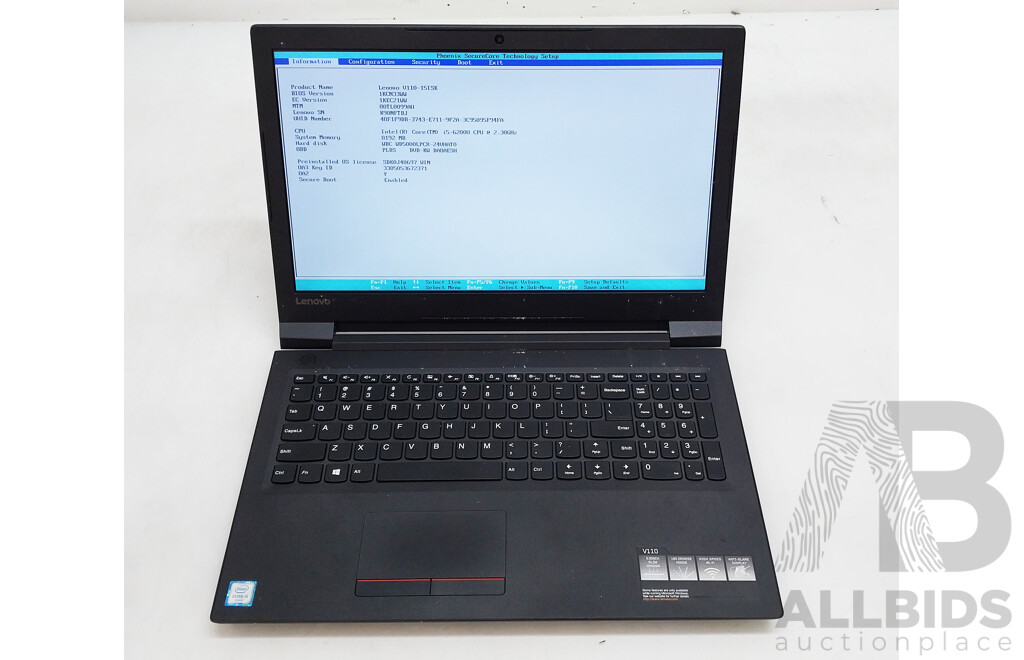 Lenovo V110-15ISK Intel Core I5 (6200U) 2.30GHz-2.80GHz 2-Core CPU 15.6-Inch