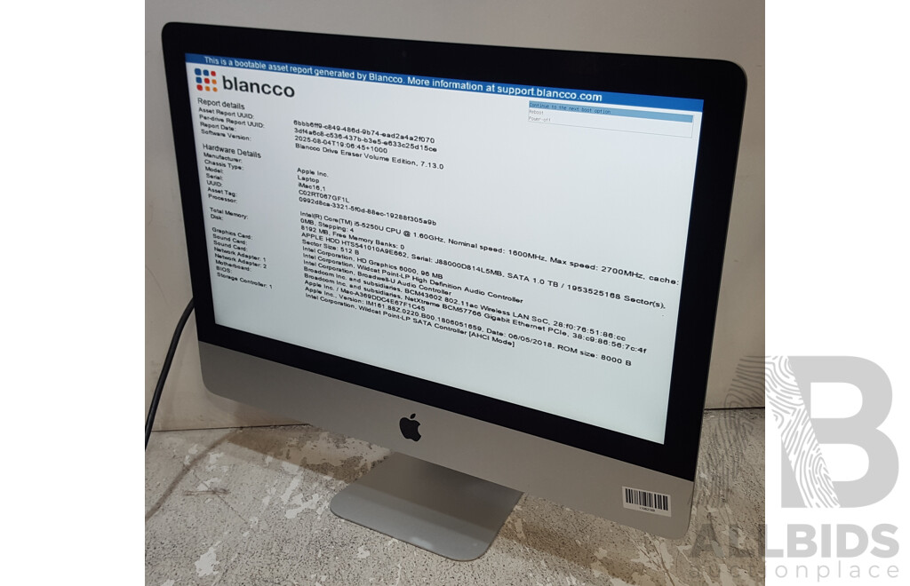 Apple (A1418) Intel Core i5 (5250U) 1.60GHz-2.70GHz 2-Core CPU 21.5-Inch iMac (Late 2015)