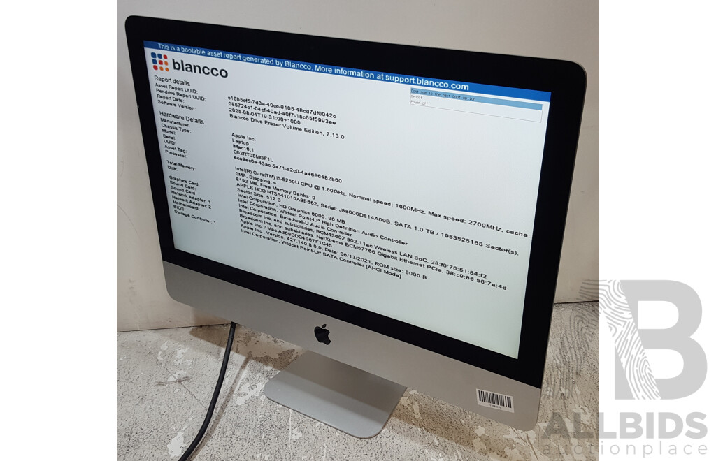 Apple (A1418) Intel Core i5 (5250U) 1.60GHz-2.70GHz 2-Core CPU 21.5-Inch iMac (Late 2015)