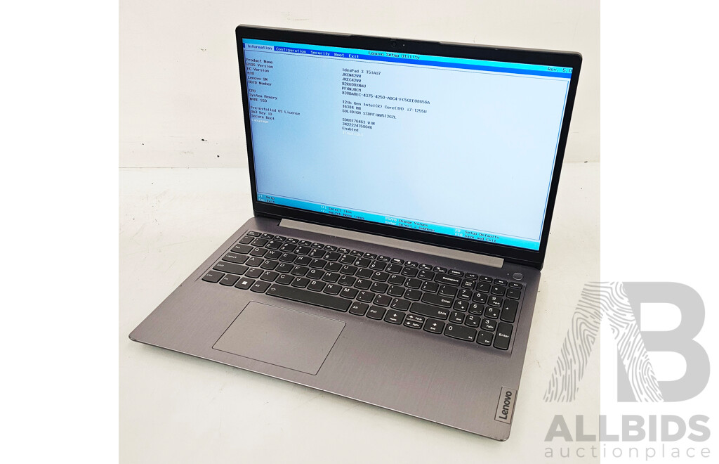 Lenovo IdeaPad 3 15IAU7 Intel Core I7 (1255U) 3.50GHz-4.70GHz 10-Core CPU 15.6-Inch Laptop
