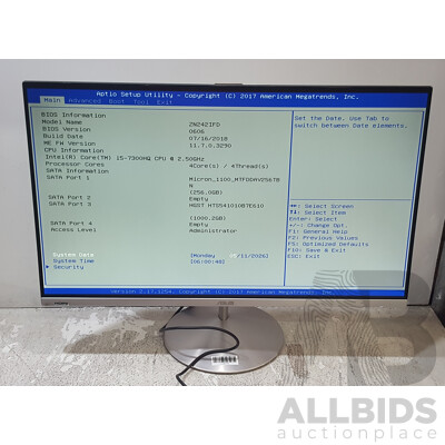 ASUS (ZN242IFD) Intel Core i5 (7300HQ) 2.50GHz-3.50GHz 4-Core CPU 23.8-Inch All-in-One Computer w/ Power Supply