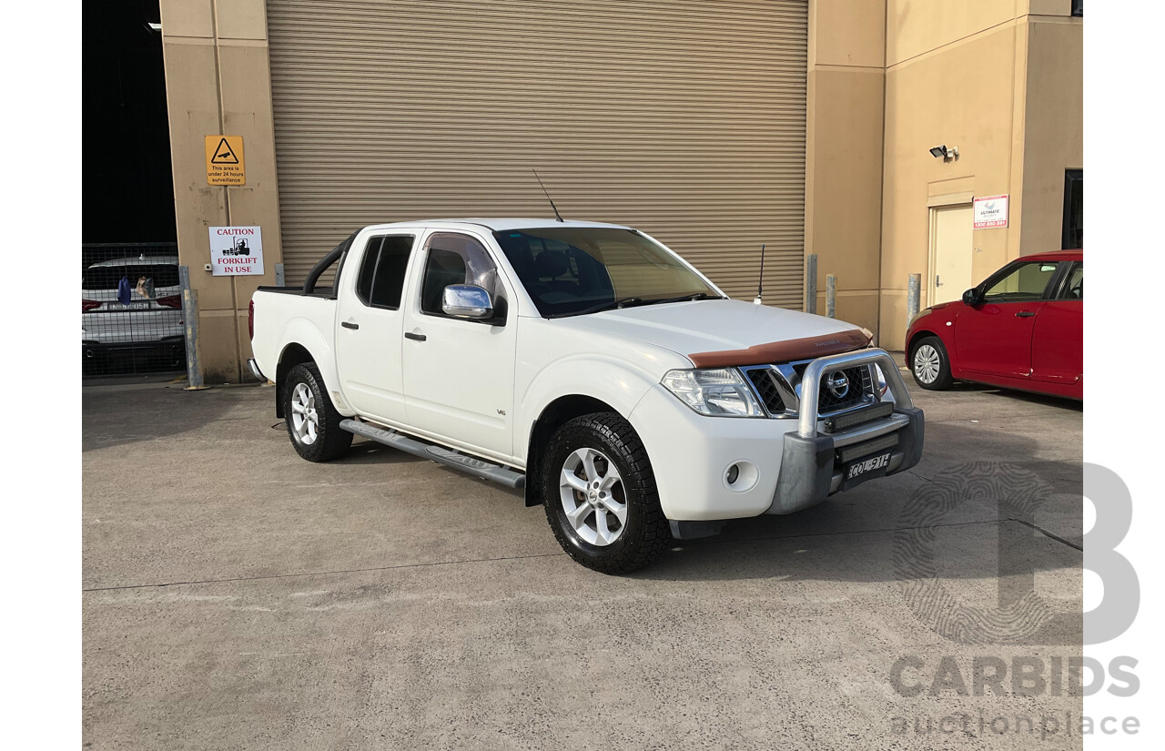 9/2013 Nissan Navara ST-X 550 (4x4) D40 MY12 Dual Cab Utility White Turbo Diesel 3.0L