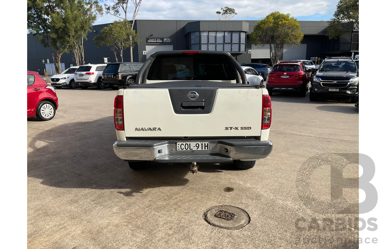 9/2013 Nissan Navara ST-X 550 (4x4) D40 MY12 Dual Cab Utility White Turbo Diesel 3.0L