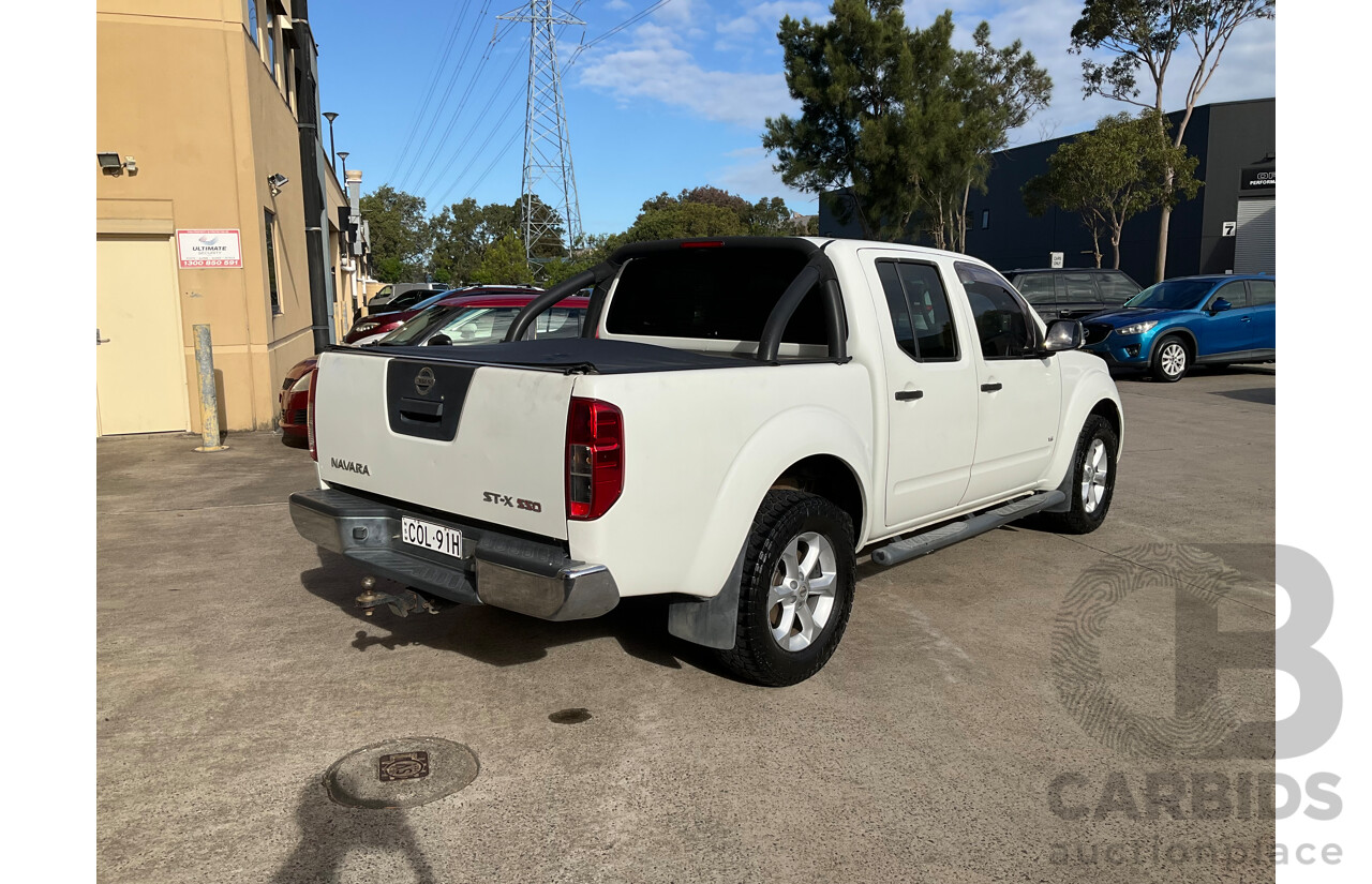 9/2013 Nissan Navara ST-X 550 (4x4) D40 MY12 Dual Cab Utility White Turbo Diesel 3.0L