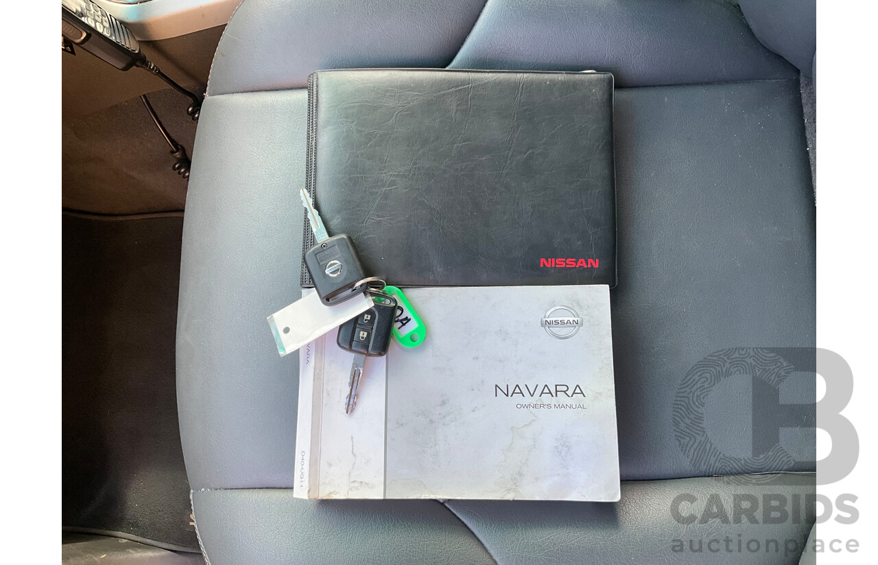 9/2013 Nissan Navara ST-X 550 (4x4) D40 MY12 Dual Cab Utility White Turbo Diesel 3.0L