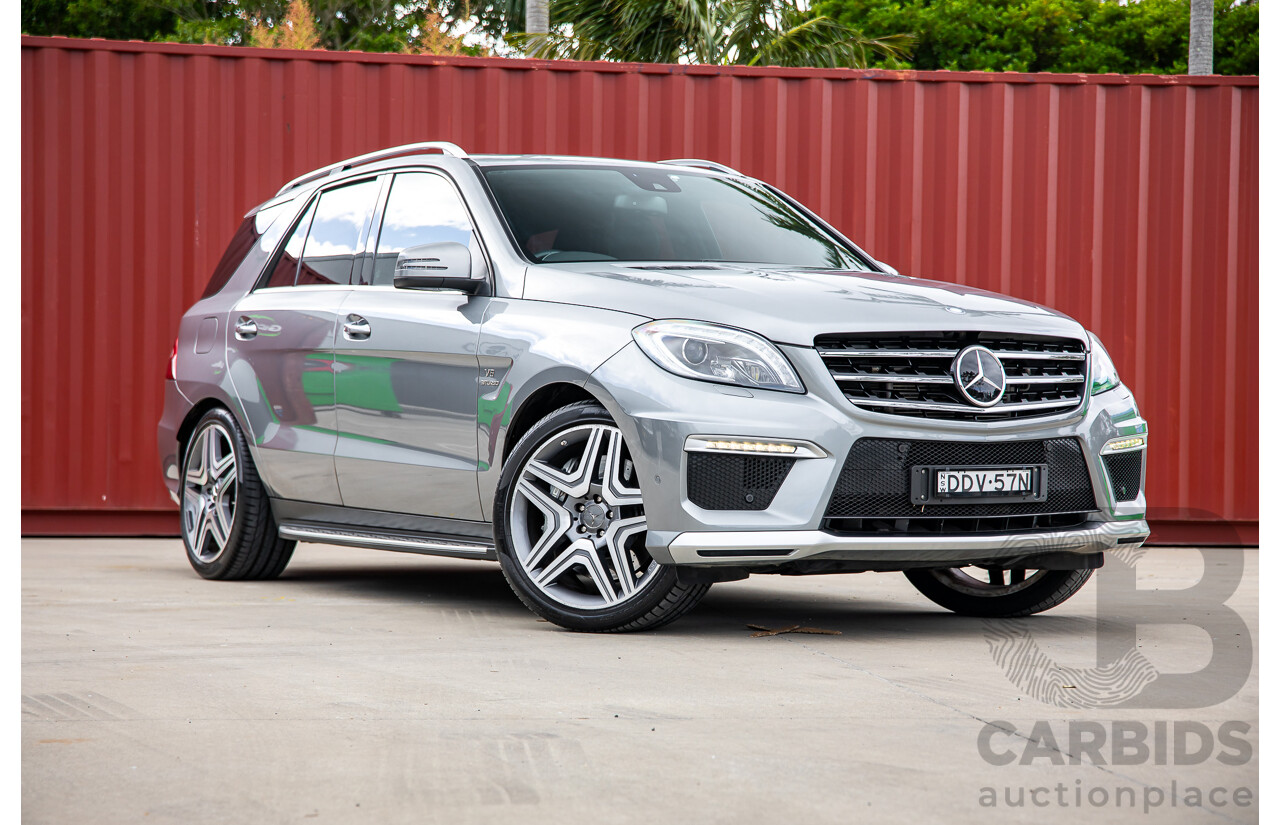 6/2012 Mercedes-Benz ML 63 AMG (4x4) 166 4d Wagon Palladium Silver Metallic Twin Turbo V8 5.5L
