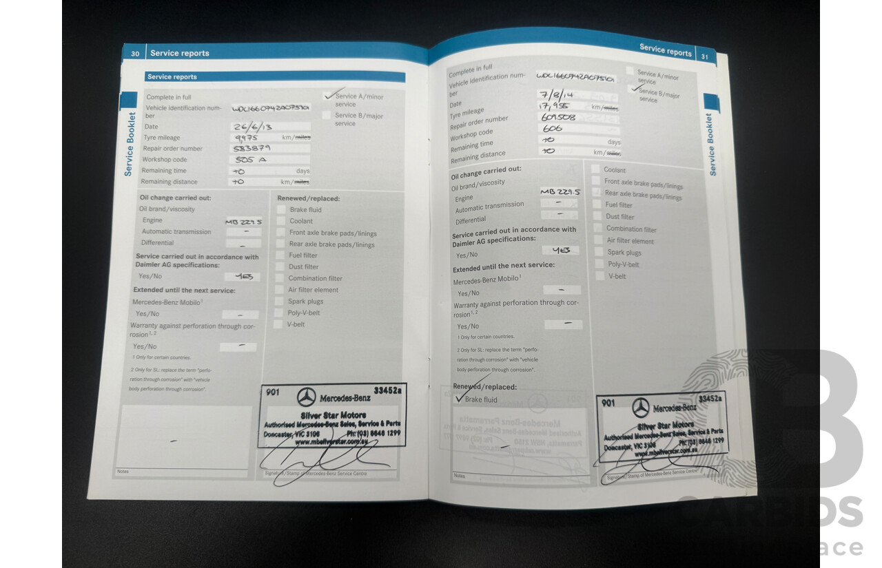 6/2012 Mercedes-Benz ML 63 AMG (4x4) 166 4d Wagon Palladium Silver Metallic Twin Turbo V8 5.5L