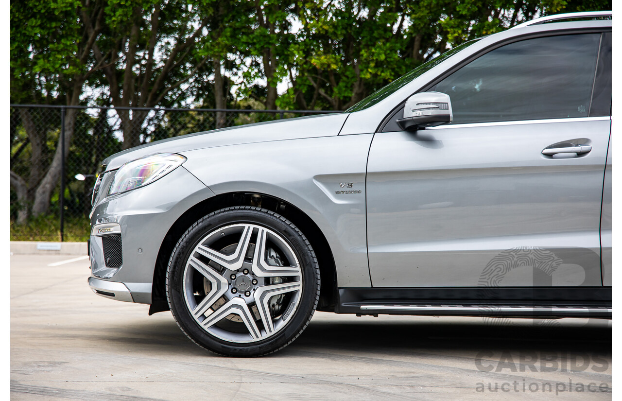 6/2012 Mercedes-Benz ML 63 AMG (4x4) 166 4d Wagon Palladium Silver Metallic Twin Turbo V8 5.5L