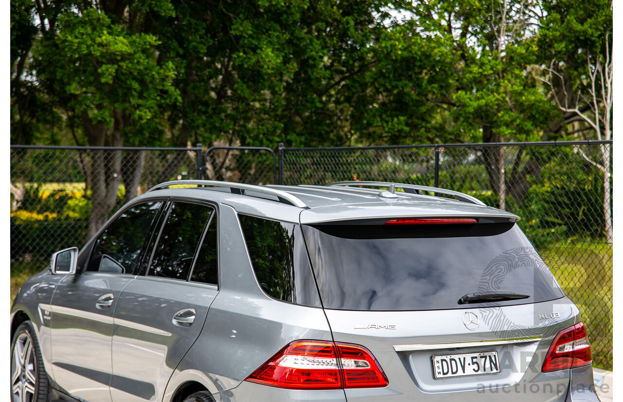 6/2012 Mercedes-Benz ML 63 AMG (4x4) 166 4d Wagon Palladium Silver Metallic Twin Turbo V8 5.5L