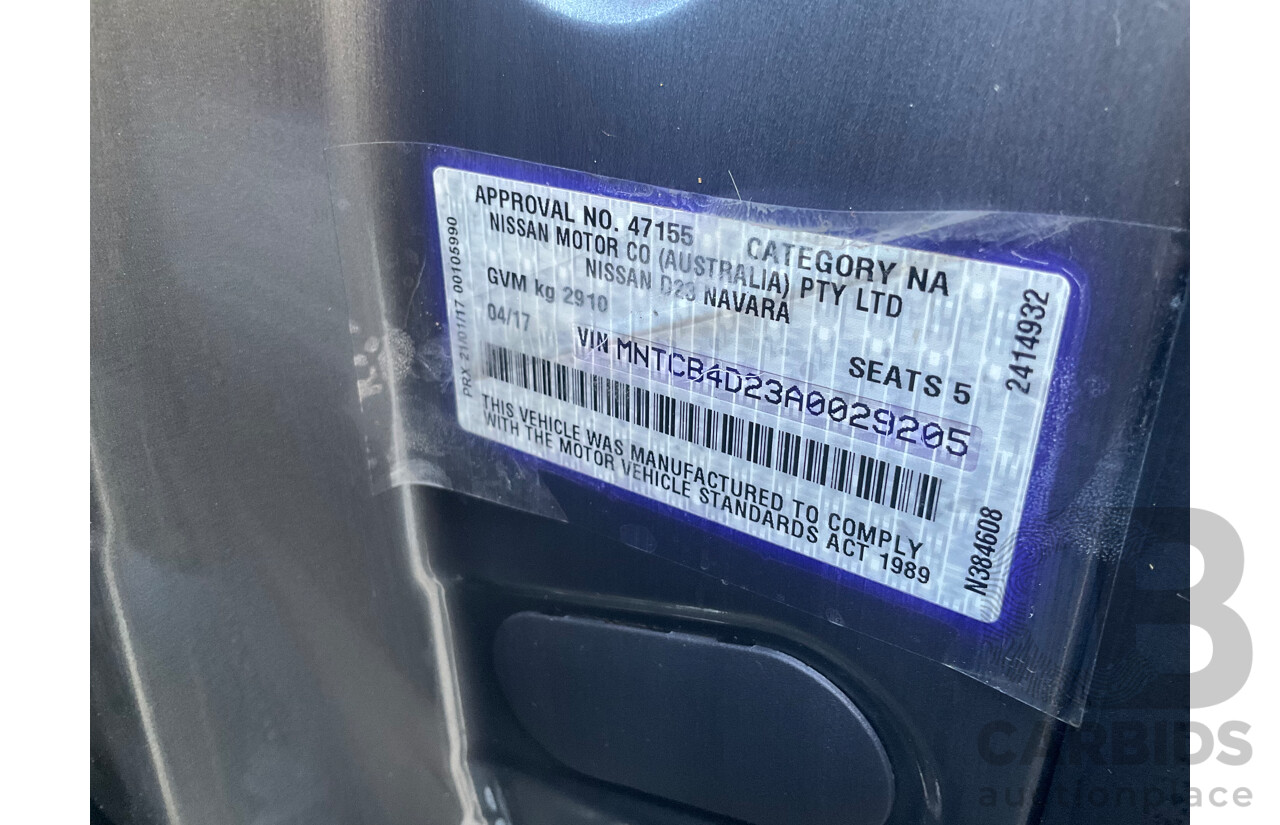 04/2017 Nissan Navara ST (4x4) D23 Series II Dual Cab Utility Grey Turbo Diesel 2.3L