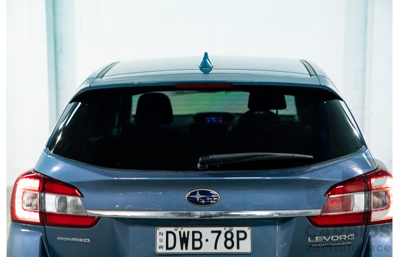 10/2017 Subaru Levorg 1.6 GT (AWD) AWD MY18 4D Wagon Steel Blue Grey Metallic Turbo 1.6L