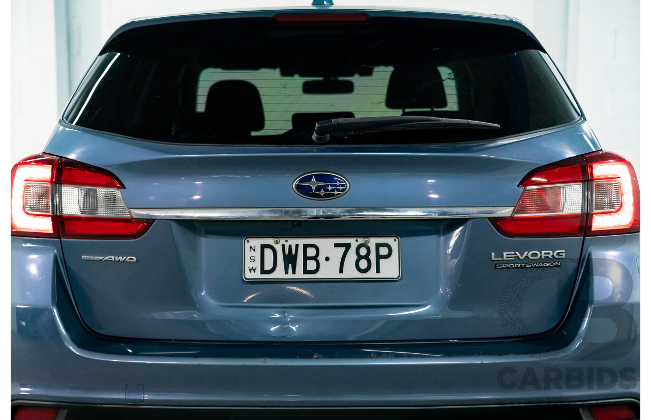 10/2017 Subaru Levorg 1.6 GT (AWD) AWD MY18 4D Wagon Steel Blue Grey Metallic Turbo 1.6L