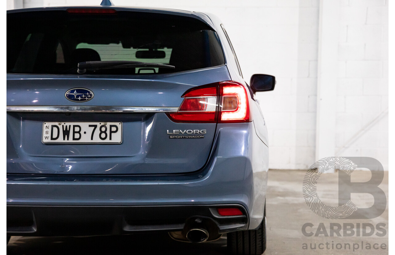 10/2017 Subaru Levorg 1.6 GT (AWD) AWD MY18 4D Wagon Steel Blue Grey Metallic Turbo 1.6L