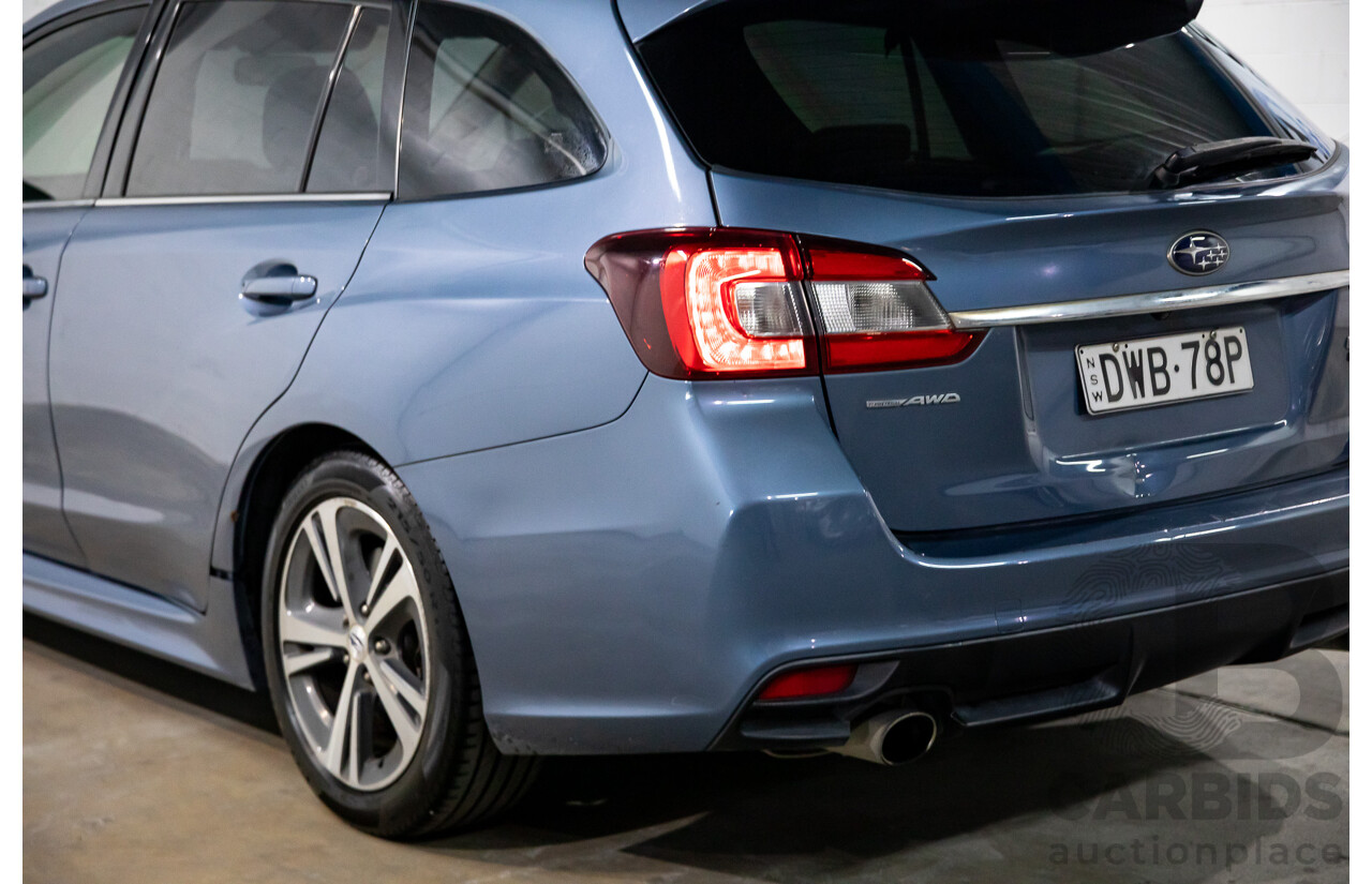 10/2017 Subaru Levorg 1.6 GT (AWD) AWD MY18 4D Wagon Steel Blue Grey Metallic Turbo 1.6L