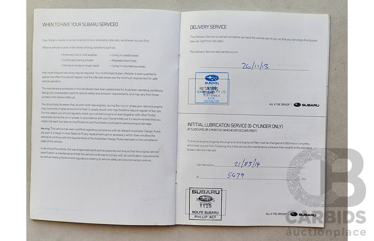 11/2013 Subaru Outback 2.5i MY14 4d Wagon Silver 2.5L