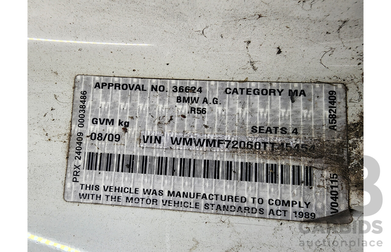 8/2009 Mini Cooper S R56 2d Hatchback White 1.6L