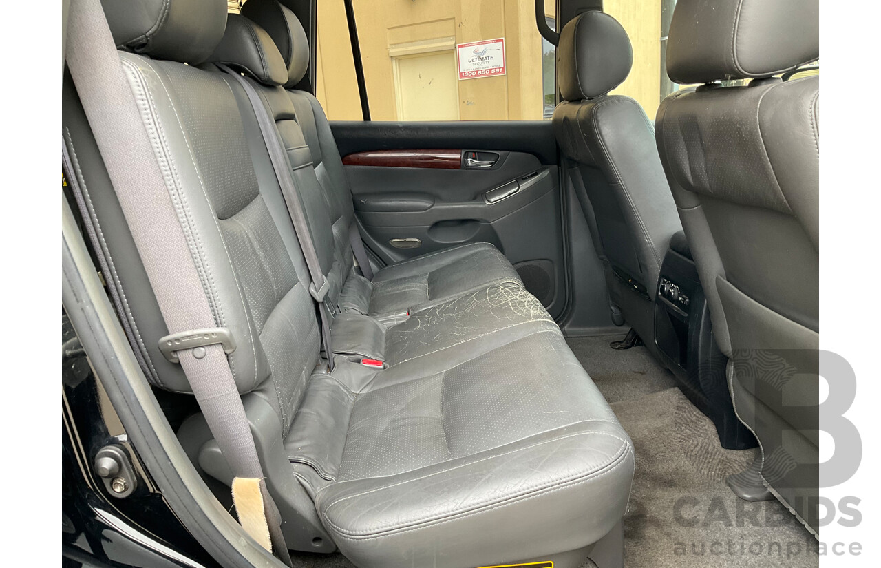 11/2003 Toyota Landcruiser Prado Grande (4x4) GRJ120R 4d Wagon Black 4.0L