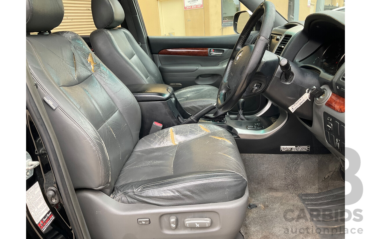 11/2003 Toyota Landcruiser Prado Grande (4x4) GRJ120R 4d Wagon Black 4.0L