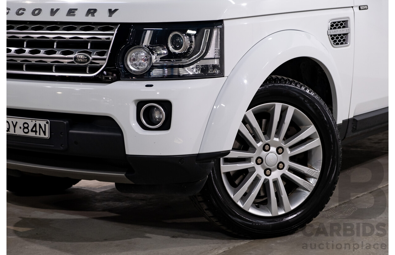 8/2016 Land Rover Discovery SDV6 HSE (4x4) LC MY16.5 4d Wagon Fuji White Twin Turbo Diesel V6 3.0L