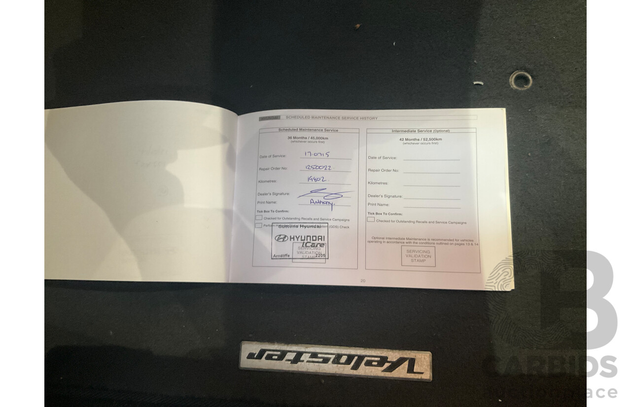 8/2012 Hyundai Veloster + FS MY13 3d Coupe Black 1.6L