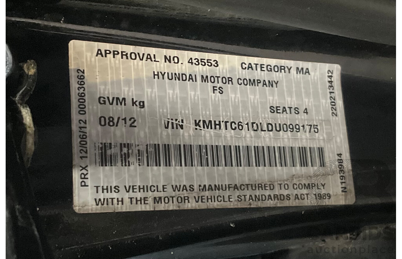 8/2012 Hyundai Veloster + FS MY13 3d Coupe Black 1.6L