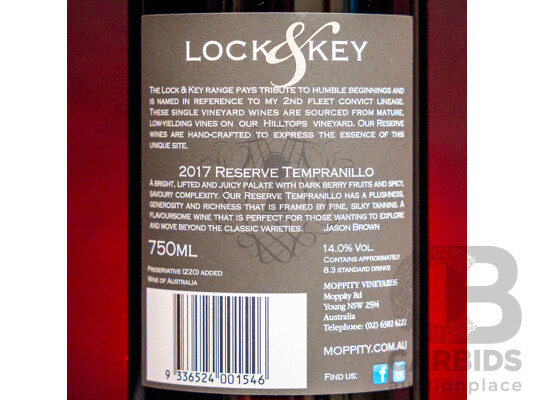 Lock & Key Reserve Tempranillo 2017 750ml - Case of 12 Bottles