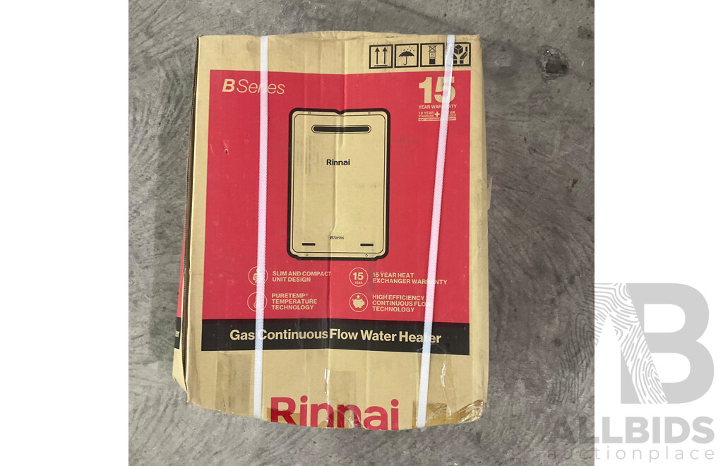 RINNAI 26L/Min External Natural Gas Hot Water System (50Deg)  (B26N50A) - ORP $999
