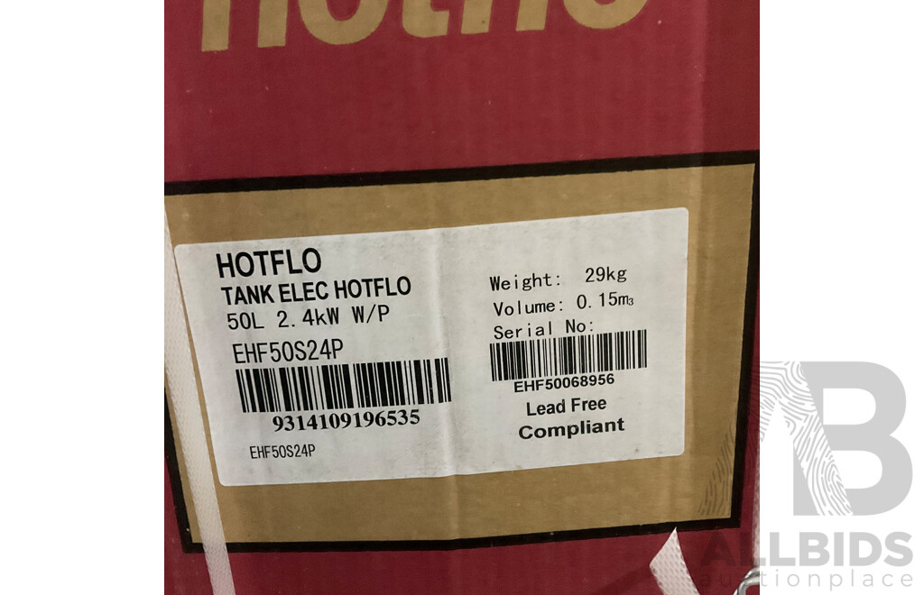 RINNAI HotFlo Electric Storage Tank 50L 2.4kW  (EHF50S24P) - ORP $599