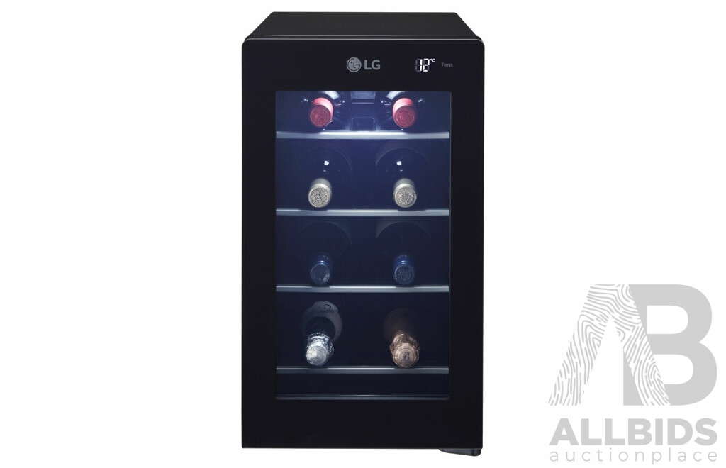 LG 8 Bottle Mini Wine Fridge Black (GWV08BT) - ORP $599