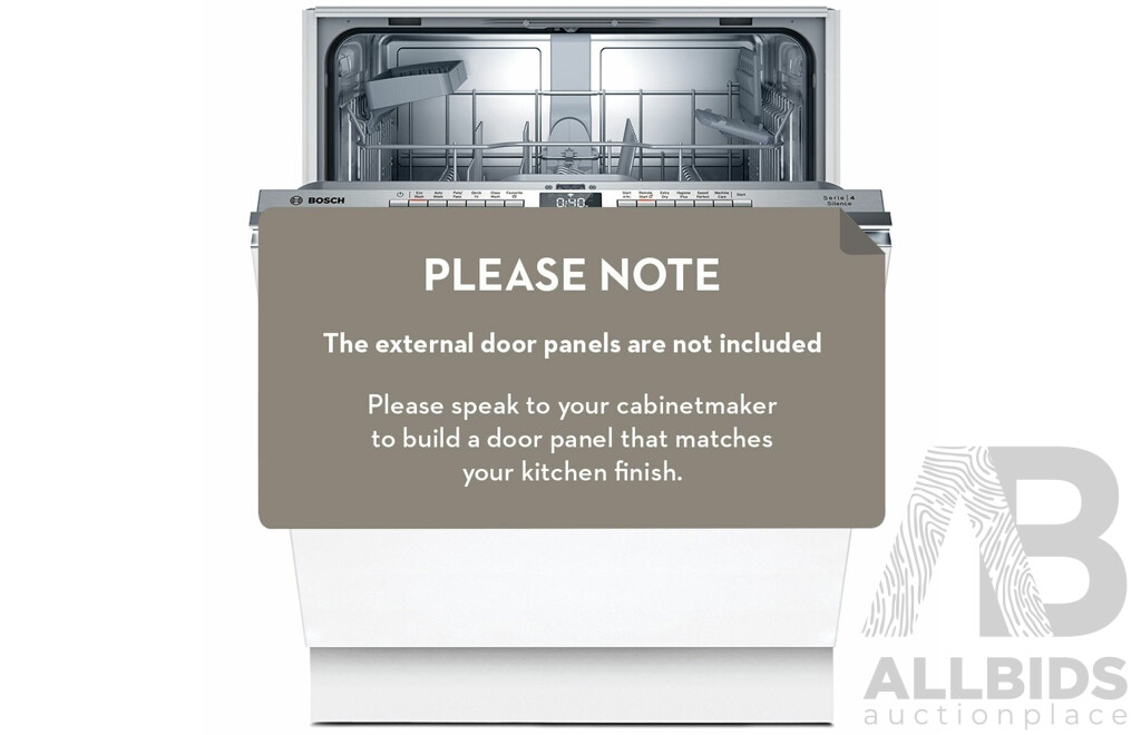 BOSCH 60cm Fully Integrated Dishwasher (SMV4HTX01A) - ORP $1,299