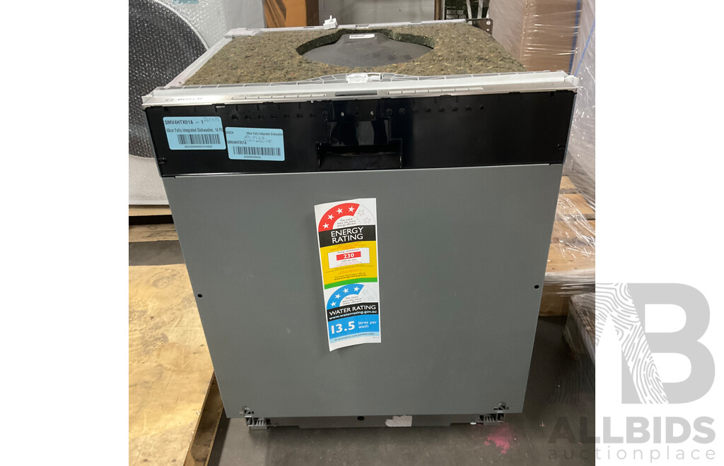 BOSCH 60cm Fully Integrated Dishwasher (SMV4HTX01A) - ORP $1,299