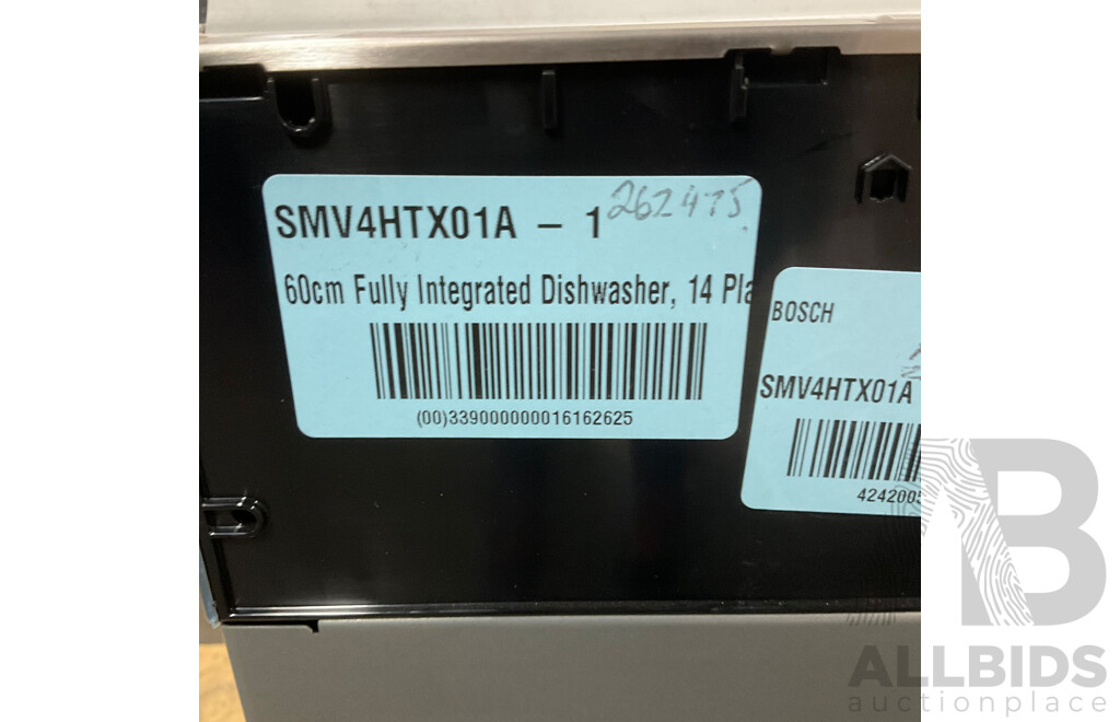 BOSCH 60cm Fully Integrated Dishwasher (SMV4HTX01A) - ORP $1,299