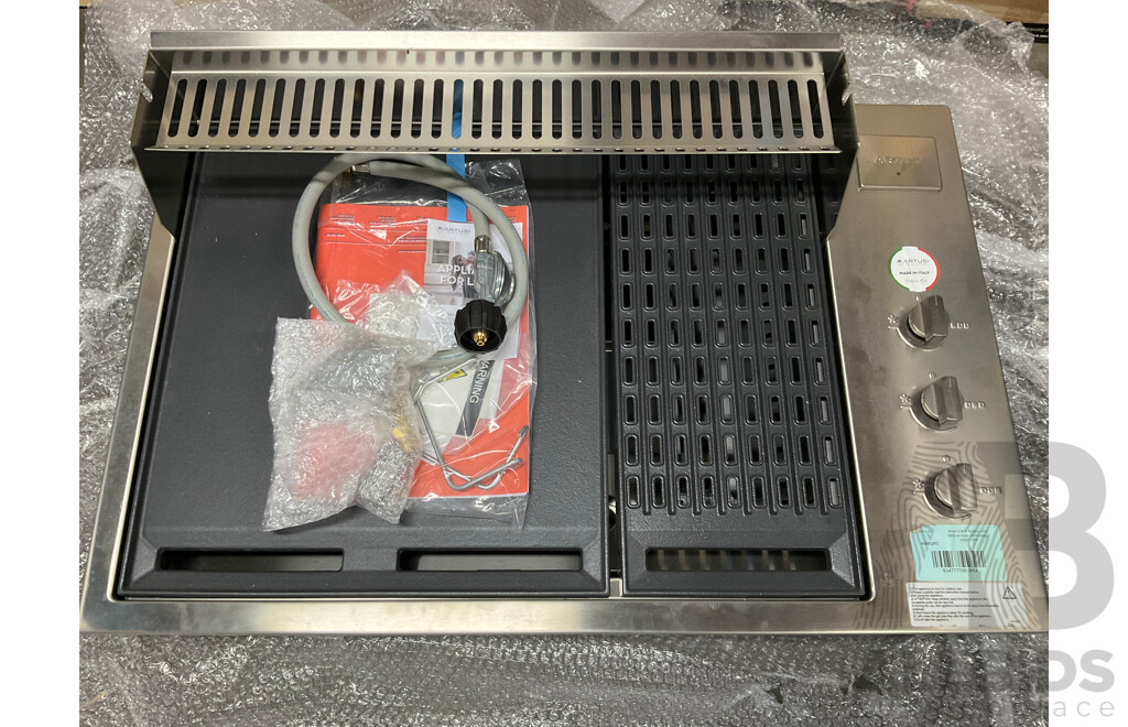 ARTUSI 3 Burner Built in LPG BBQ and Matching Rosting Hood (ABBQM2 & ABBQMH2) - ORP $2,999