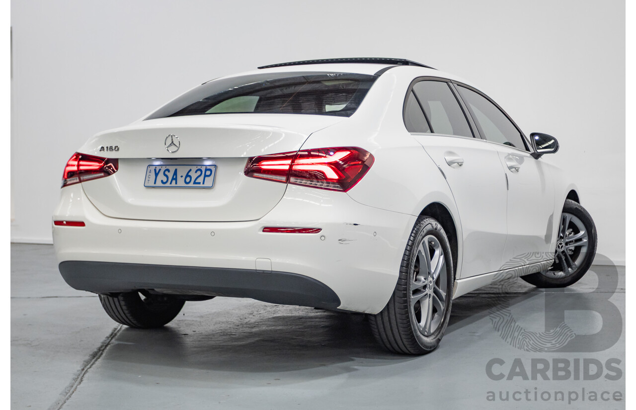 04/2020 Mercedes-Benz A180 V177 MY20 4D Sedan Polar White Turbo 1.3L