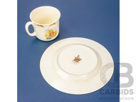 Wonderful Vintage Royal Doulton Fine Bone China 'Bunnykins' Cup and Plate, Circa 1960-70s, (2)
