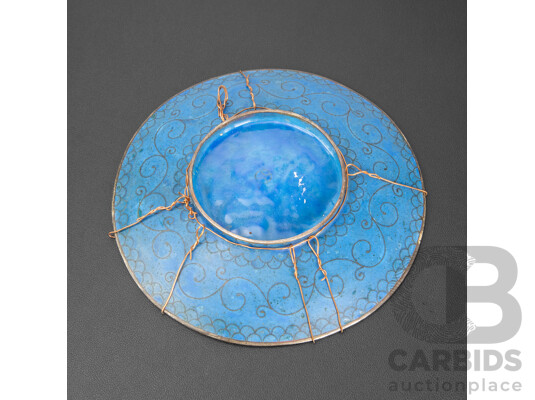 Antique Japanese Ando Cloisonne Enamel Charger (Meiji Era - 1868-1912), 20 x 20 cm (dimensions)