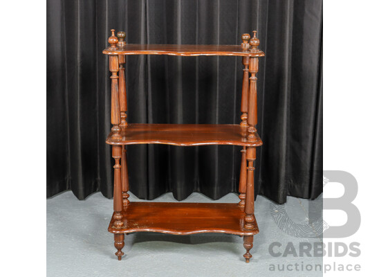 Vintage Timber Three-Tier Whatnot with Serpentine Front