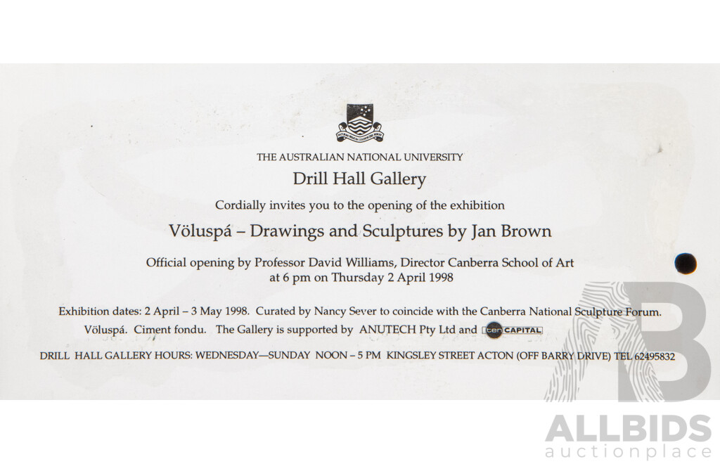 Jan Brown (20th Century, Australian, 1922-2022), Voluspa (1998), Ciment Fondu, 85L x 40H x 18D cm