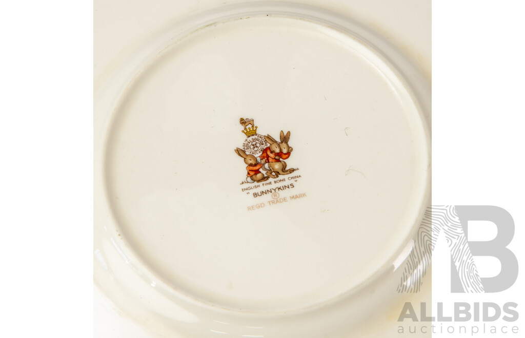 Wonderful Vintage Royal Doulton Fine Bone China 'Bunnykins' Cup and Plate, Circa 1960-70s, (2)