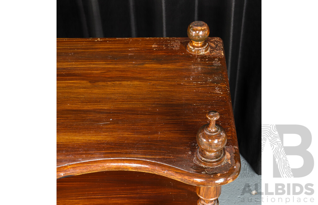 Vintage Timber Three-Tier Whatnot with Serpentine Front