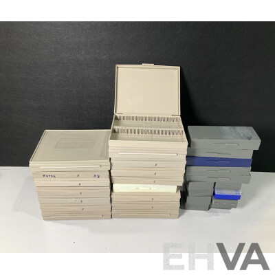 Large Collection of Microscope Slide Containers